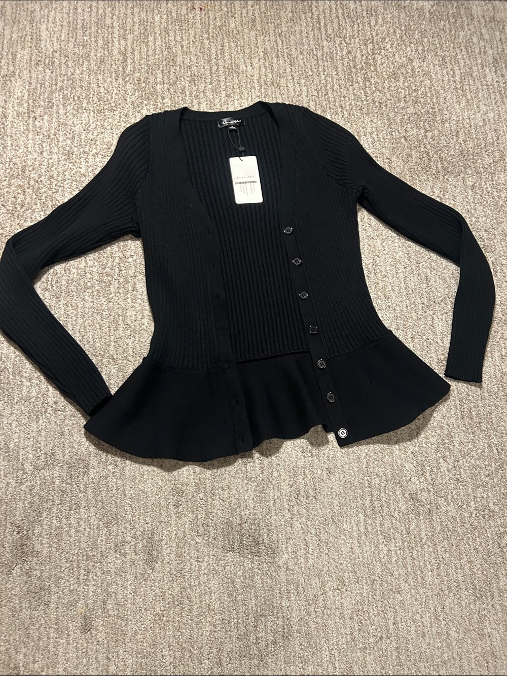 Line & Dot Brook Peplum Cardigan Sweater